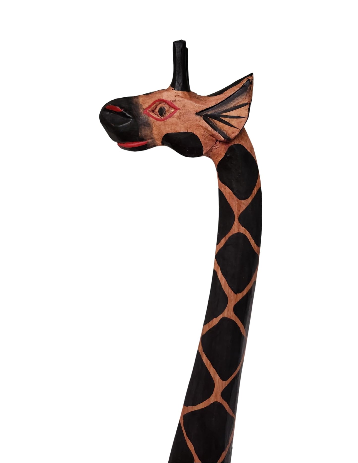 Extra Tall 5' Giraffe Hand Carved Wooden African Statue Sculpture