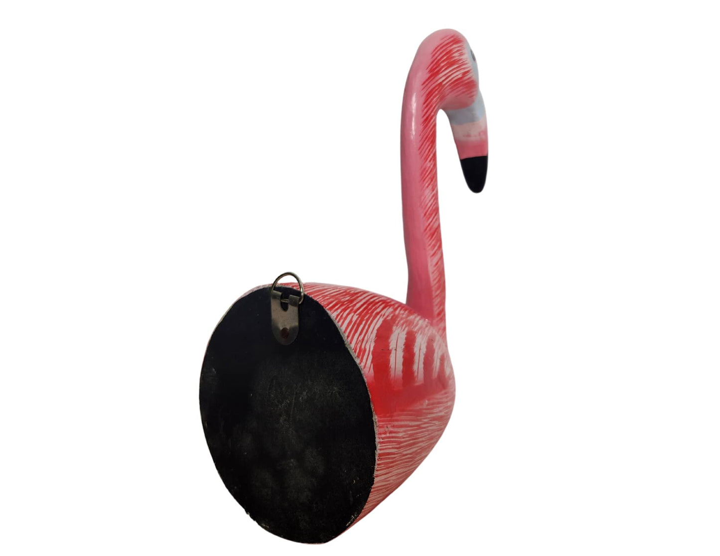 Wall Art Set 3 Pink Flamingo Statue Sculpture Tropical Island Decor Hand Painted Carved Wood Meditating Yoga
