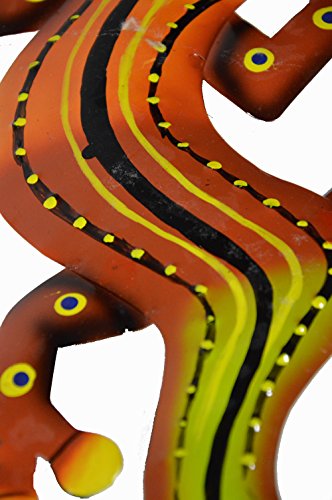 WorldBazzar Clearance Large 21" Beautiful Unique Orange Yellow Red Gecko Lizard Metal Garden Lanai Tropical Island Wall Art Scratch and DENT Sale
