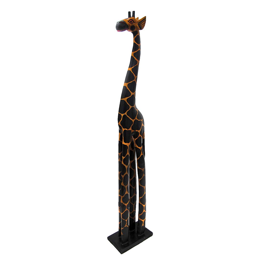 Zeckos Hand Carved Wooden Giraffe Sculpture Safari Home Decor Figurine Statue
