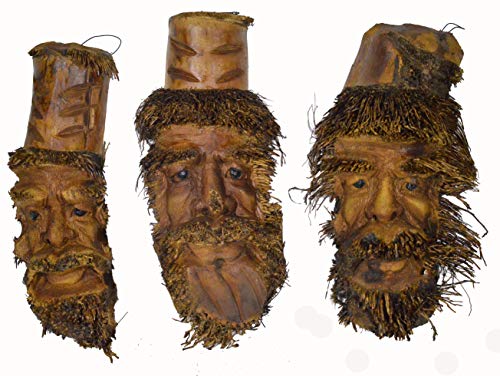 WorldBazzar Huge 18-19" Tree Spirit Mask Bamboo Root Tiki Bar Deco Hand Crafted Sculpture African Wall Decor