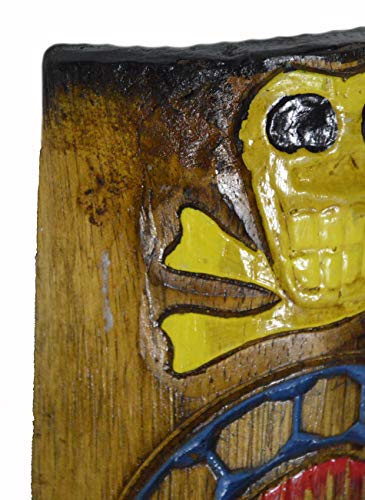 WorldBazzar Hand Carved SKELETON PIRATE SKULL Polynesian Hawaiian Tiki Style MASK 12 in Tall Scratch and DENT Sale!!!