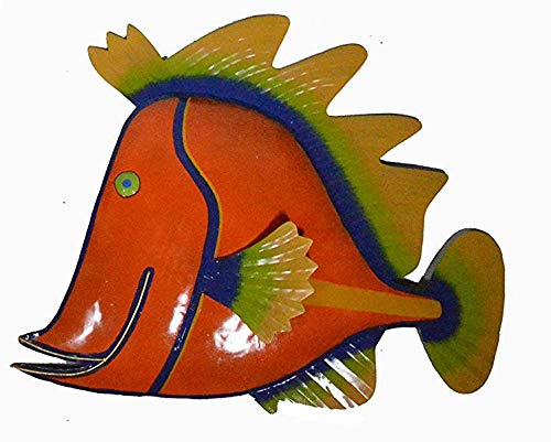 Beautiful Unique Orange Fish Metal Hanging Wall Art
