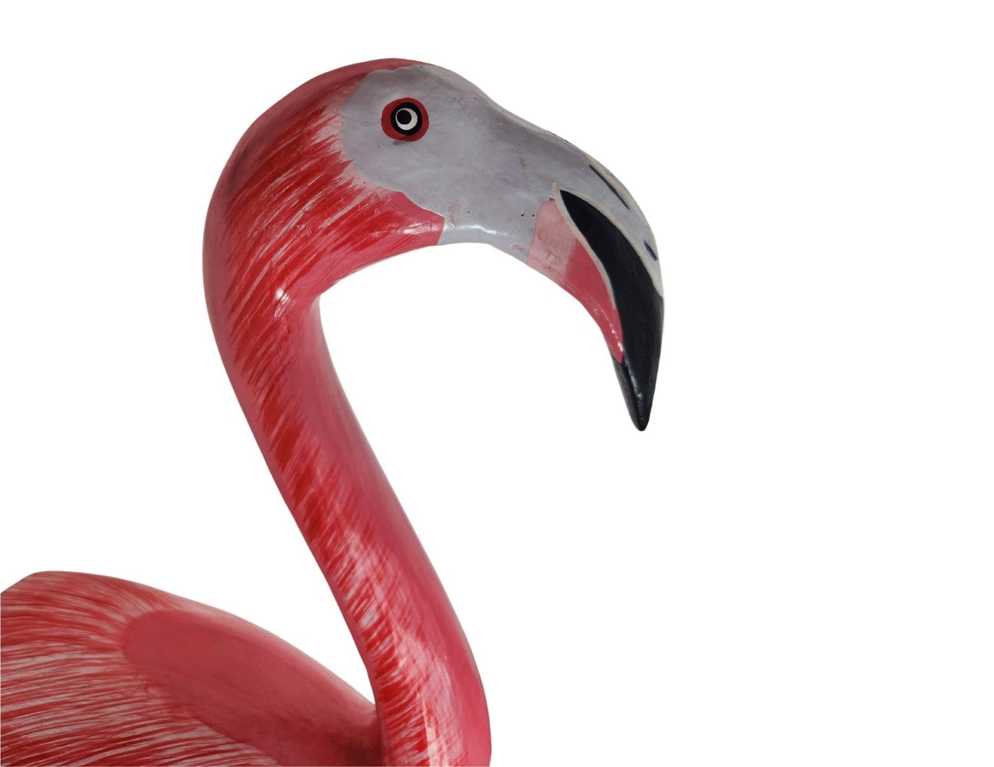 Wall Art Set 3 Pink Flamingo Statue Sculpture Tropical Island Decor Hand Painted Carved Wood Meditating Yoga