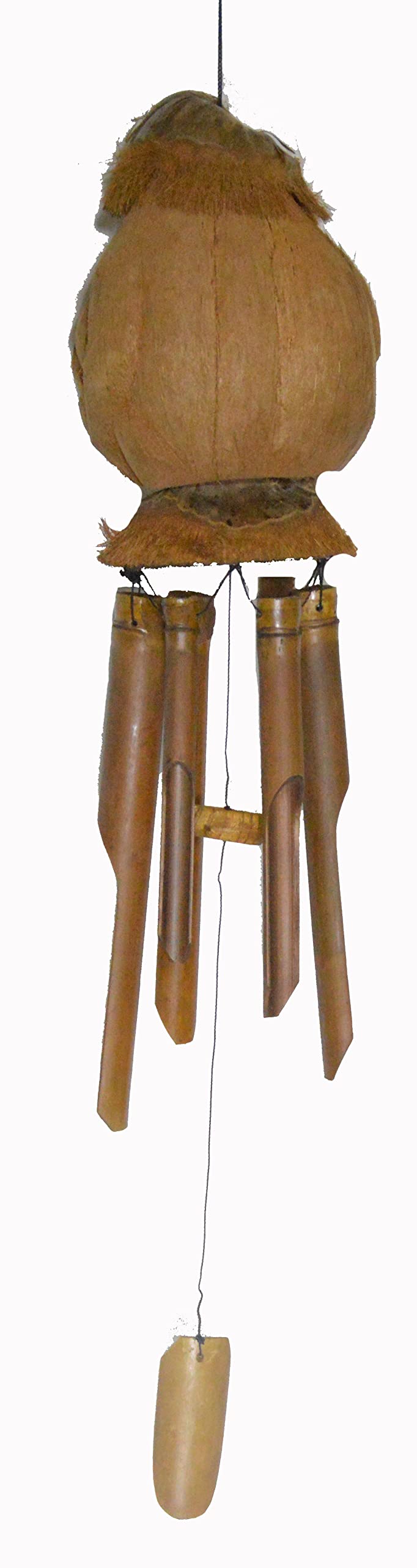 Hand Carved Large Beautiful Bamboo Coconut Monkey FACE Wind Chime