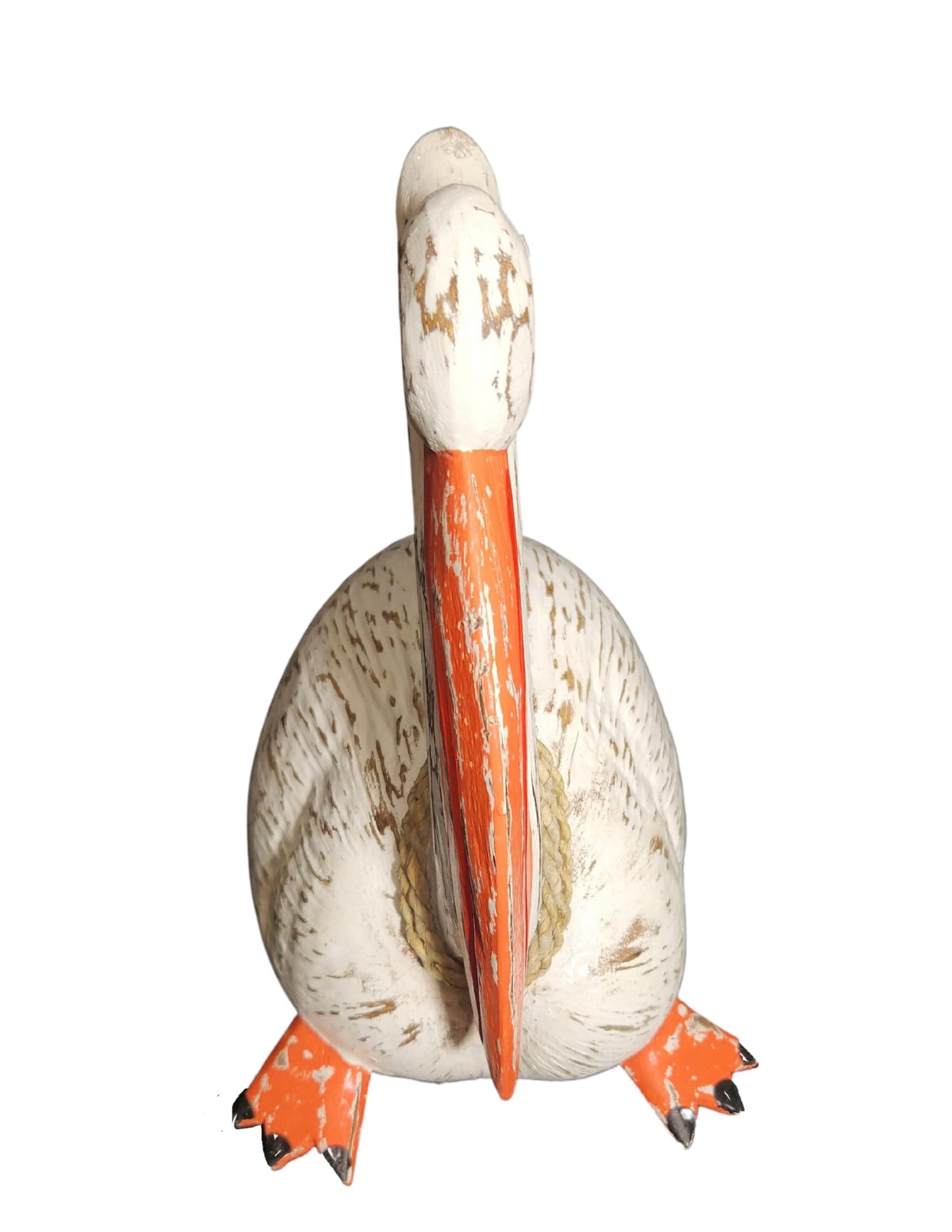 WorldBazzar Hand Carved COCONUT PELICAN Table Top Art Carving Sculpture Ocean Sea Nautical 3D Coastal Island Tropical Decor