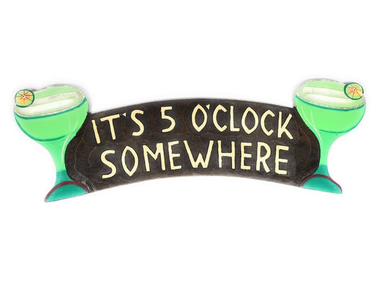 It's 5 O'Clock Somewhere Tiki Bar Sign | #ksa9036a