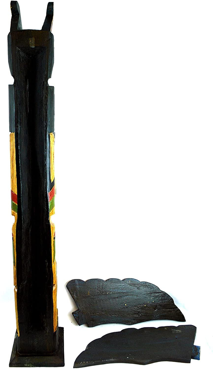 Extra Tall 3 Foot Tall Northwest Coast Style Wooden Eagle with Fish Totem Pole