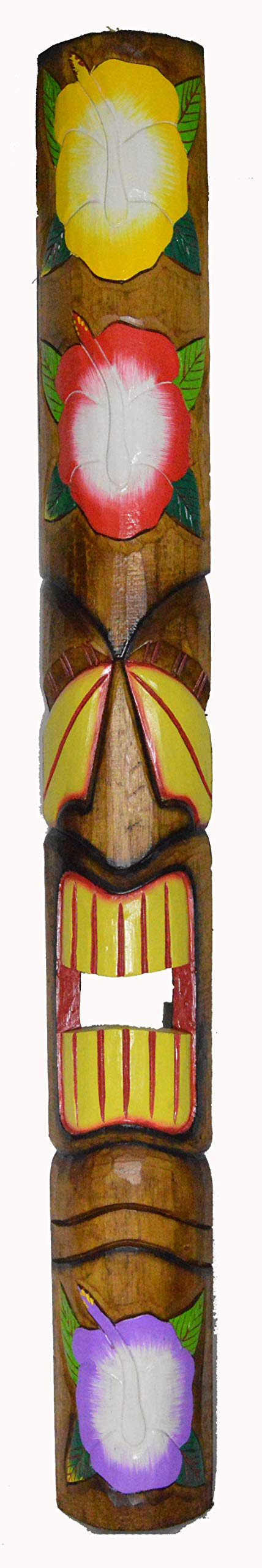 59 inch HAND CARVED POLYNESIAN HAWAIIAN TIKI STYLE MASK 5 FT TALL