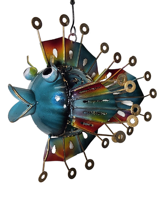 Angel Unique Metal Candle Holder Blow Fish Hanging Art