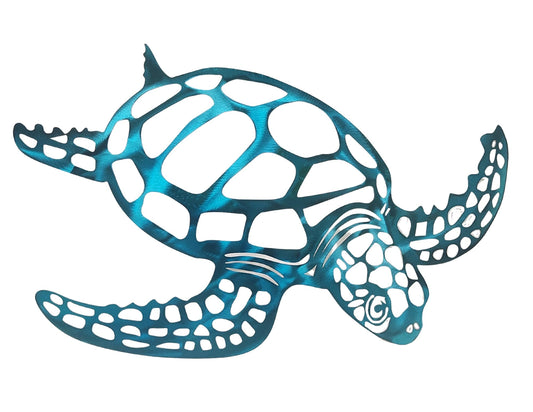 WorldBazzar LARGE ABSTRACT MODERN BEAUTIFUL UNIQUE SEA OCEAN TURTLE METAL TROPICAL loggerhead ISLAND WALL ART