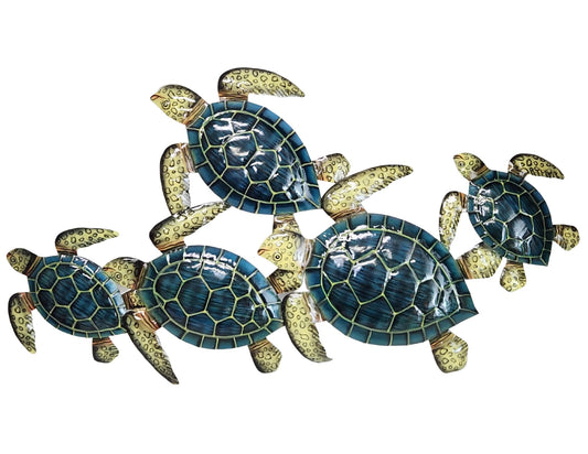WorldBazzar HUGE BEAUTIFUL UNIQUE SEA OCEAN TURTLE METAL TROPICAL loggerhead ISLAND WALL ART