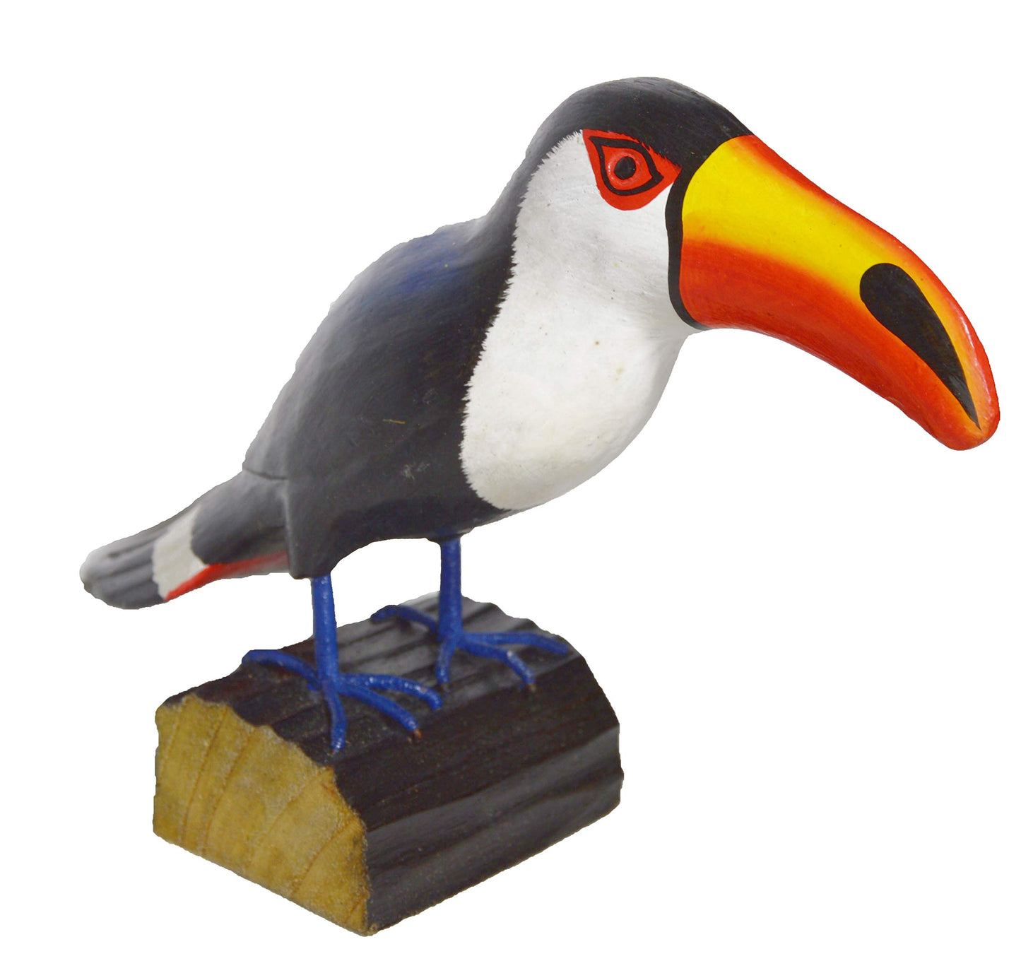 WorldBazzar Hand Carved Painted Wood Carving Toucan Bird Decoy Vintage Style Wood Replica Life-Like Figurine