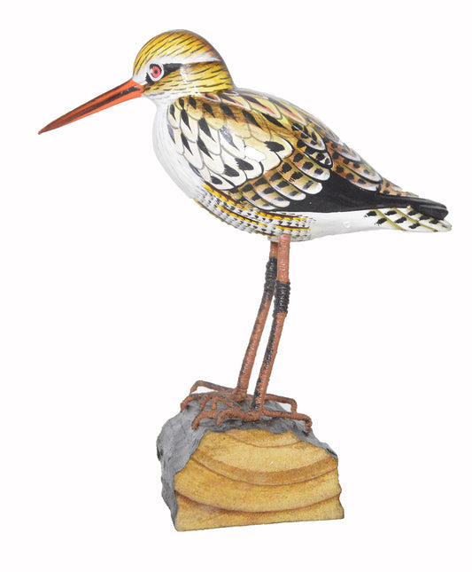 WorldBazzar 8 Hand Carved Painted Wood Carving SHOREBIRD Sandpiper Bird Decoy Vintage Style Blue Red Brown Green Yellow White Pink Black Medium