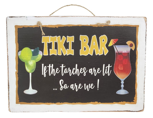 HAND CARVED TIKI BAR SIGN IF THE TORCHES ARE LIT, SO ARE WE! FUN WALL DECOR WOOD ART