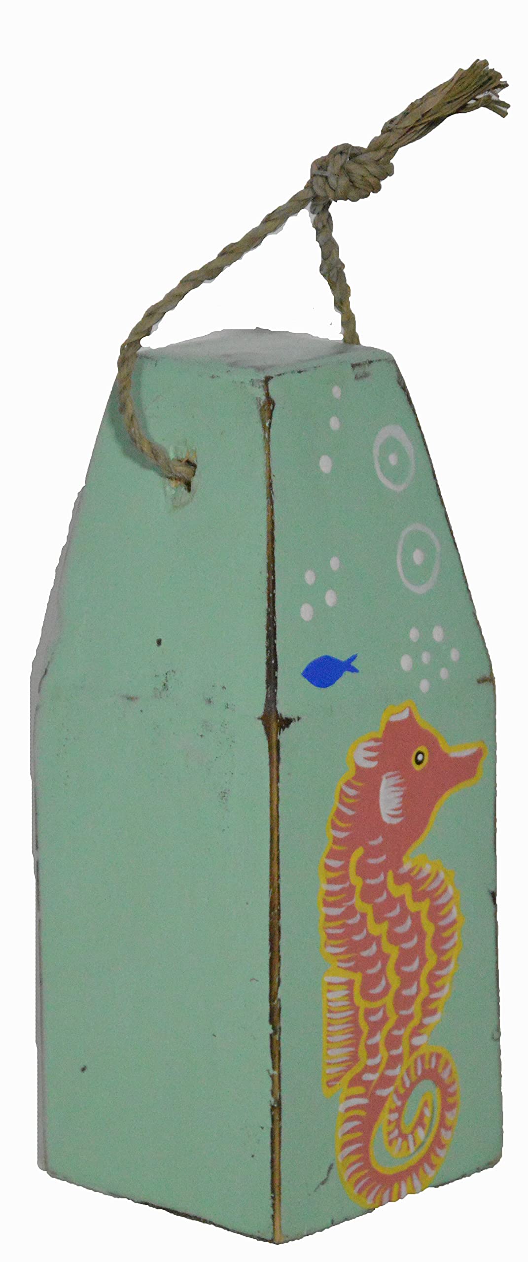 Hand Carved Beautiful Wood Seahorse Ocean Salt Life Sea Buoy Sculpture Tropical Home Decor Art Nautical