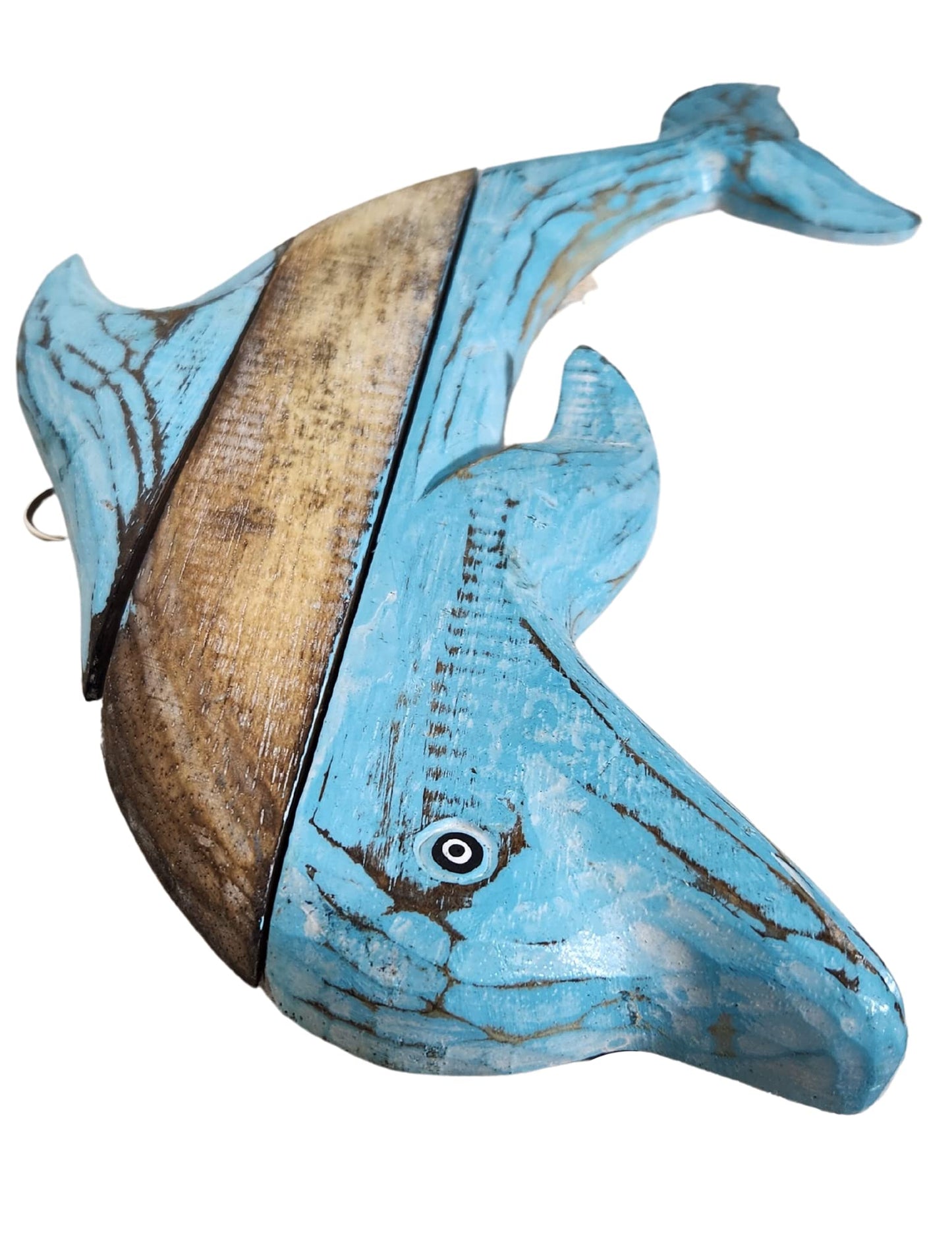 WorldBazzar SET OF 3 DOLPHIN HAND CARVED OUT WOOD Beach Ocean Sea Life Wall Art Nautical Coastal Home Décor