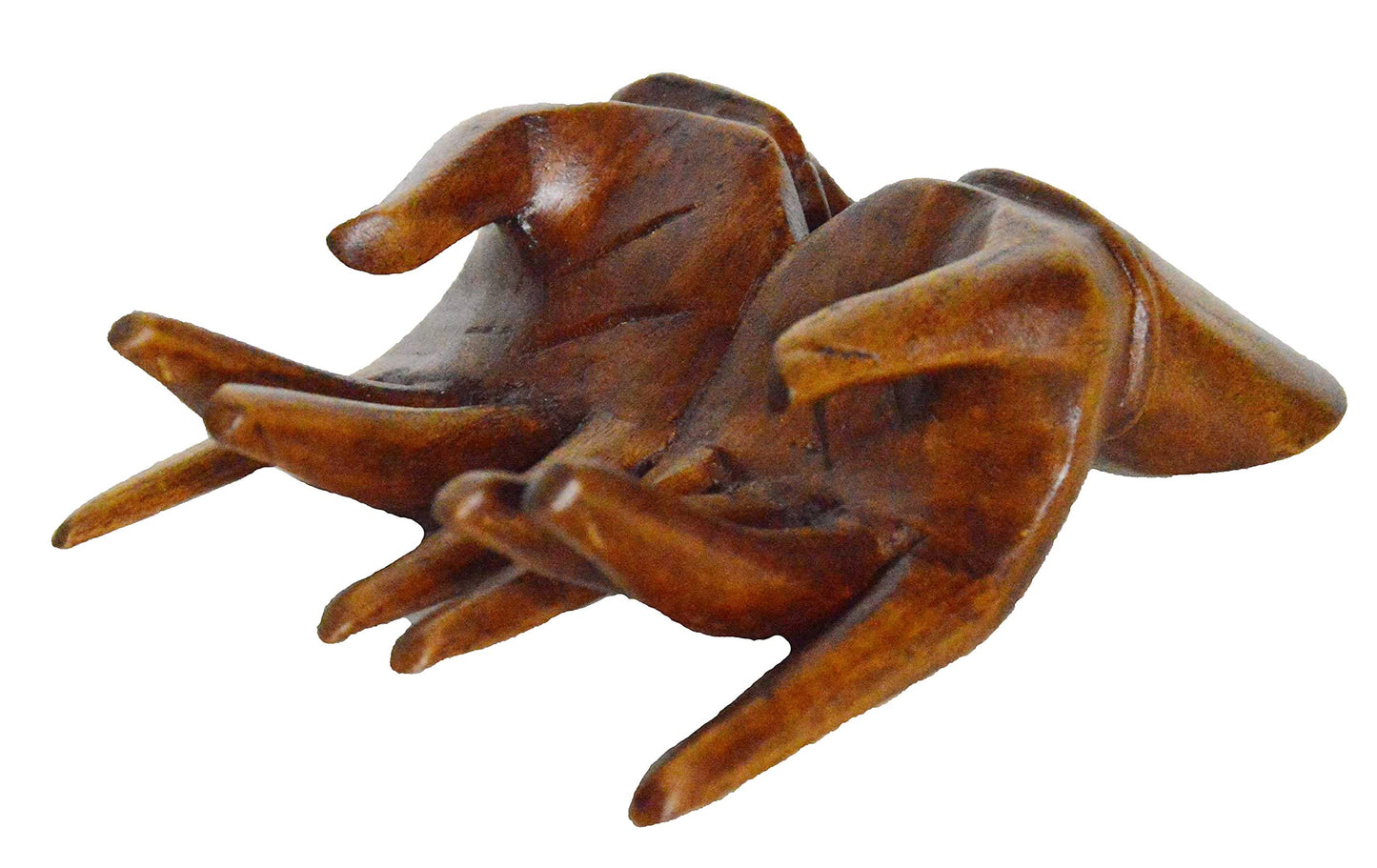 Natural Color Tropical Wood Hands Business Card Holder