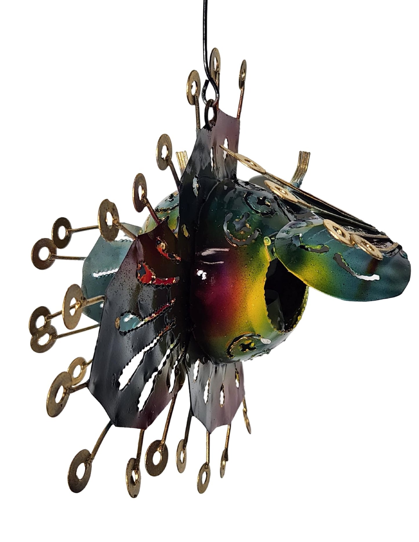 Angel Unique Metal Candle Holder Blow Fish Hanging Art