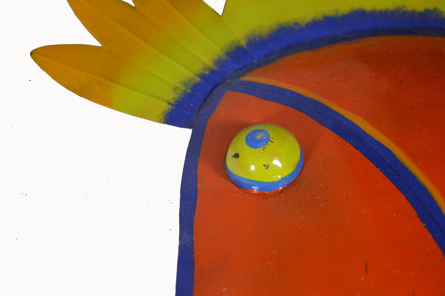 WorldBazzar Orange Beautiful Unique Fish Metal Hanging Wall Art