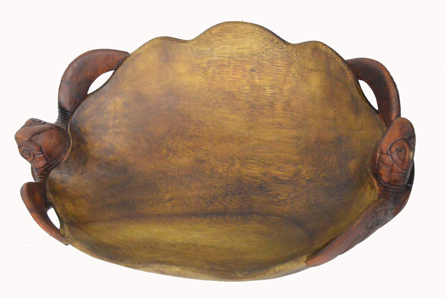 Huge Double Turtle Bowl Hand Carved Mahogany Wood Nautical
