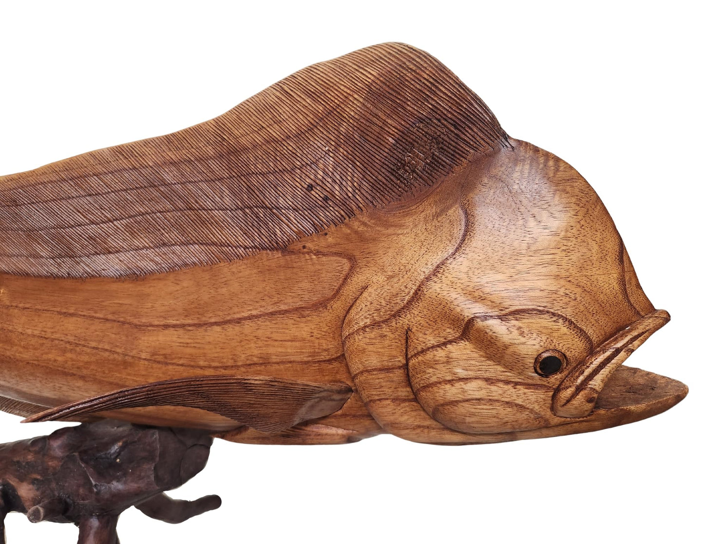 WorldBazzar HUGE BEAUTIFUL HANDMADE WOODEN MAHI MAHI DOLPHIN SCULPTURE STATUE CARVING SPORT FISH TROPHY ONE OF A KIND