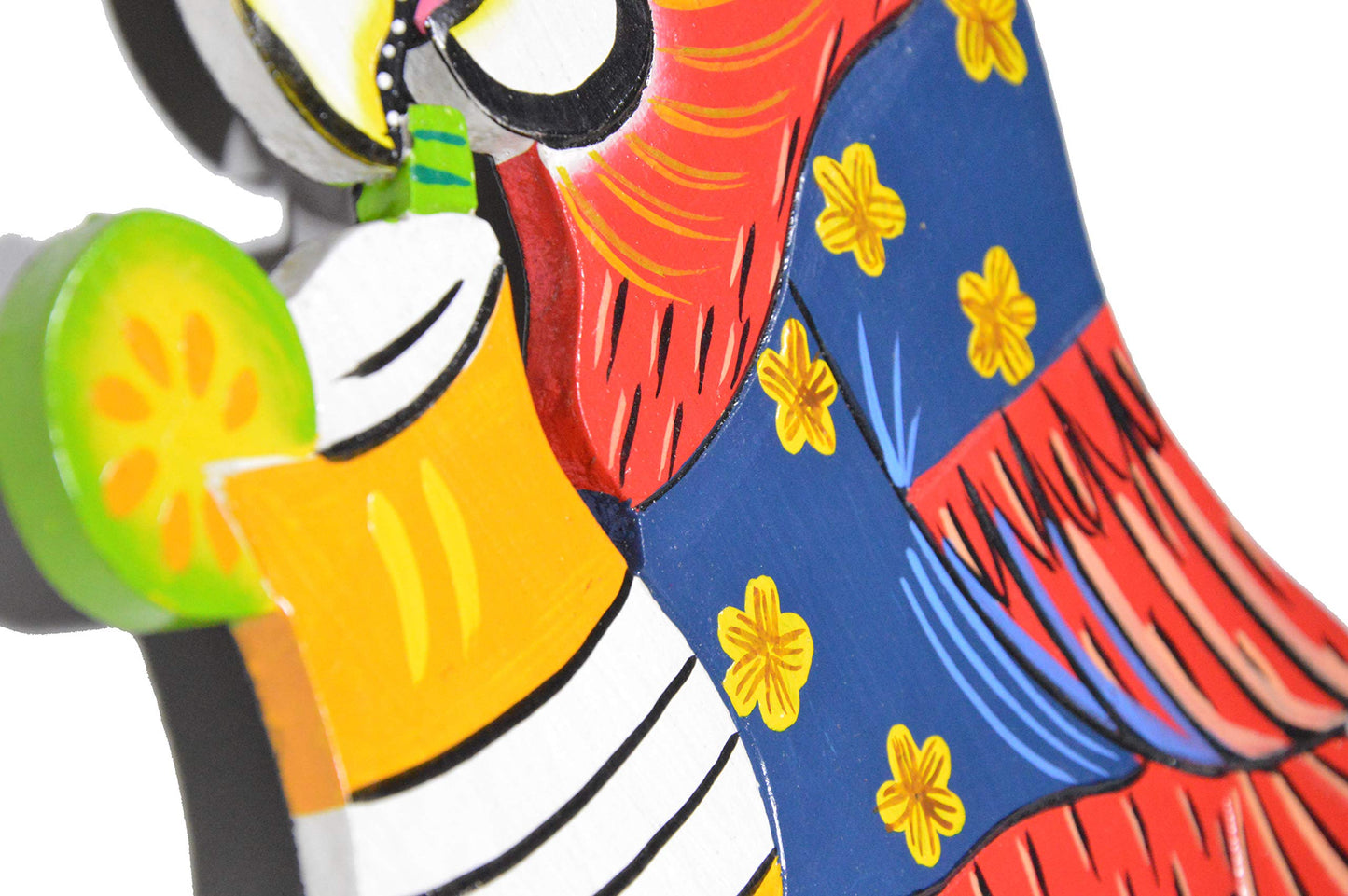 Hand Carved Wooden Always Happy Hour Cocktails Parrot Drinking Beach Sign