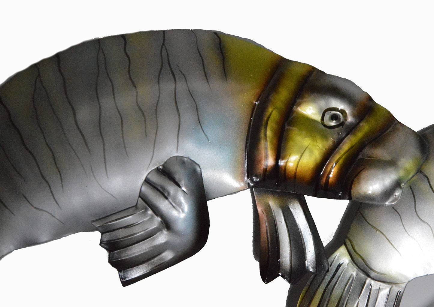 WorldBazzar BEAUTIFUL UNIQUE NAUTICAL AGGREGATION OF MANATEES CONTEMPORARY METAL WALL ART GROUP MOM BABY SEA COWS