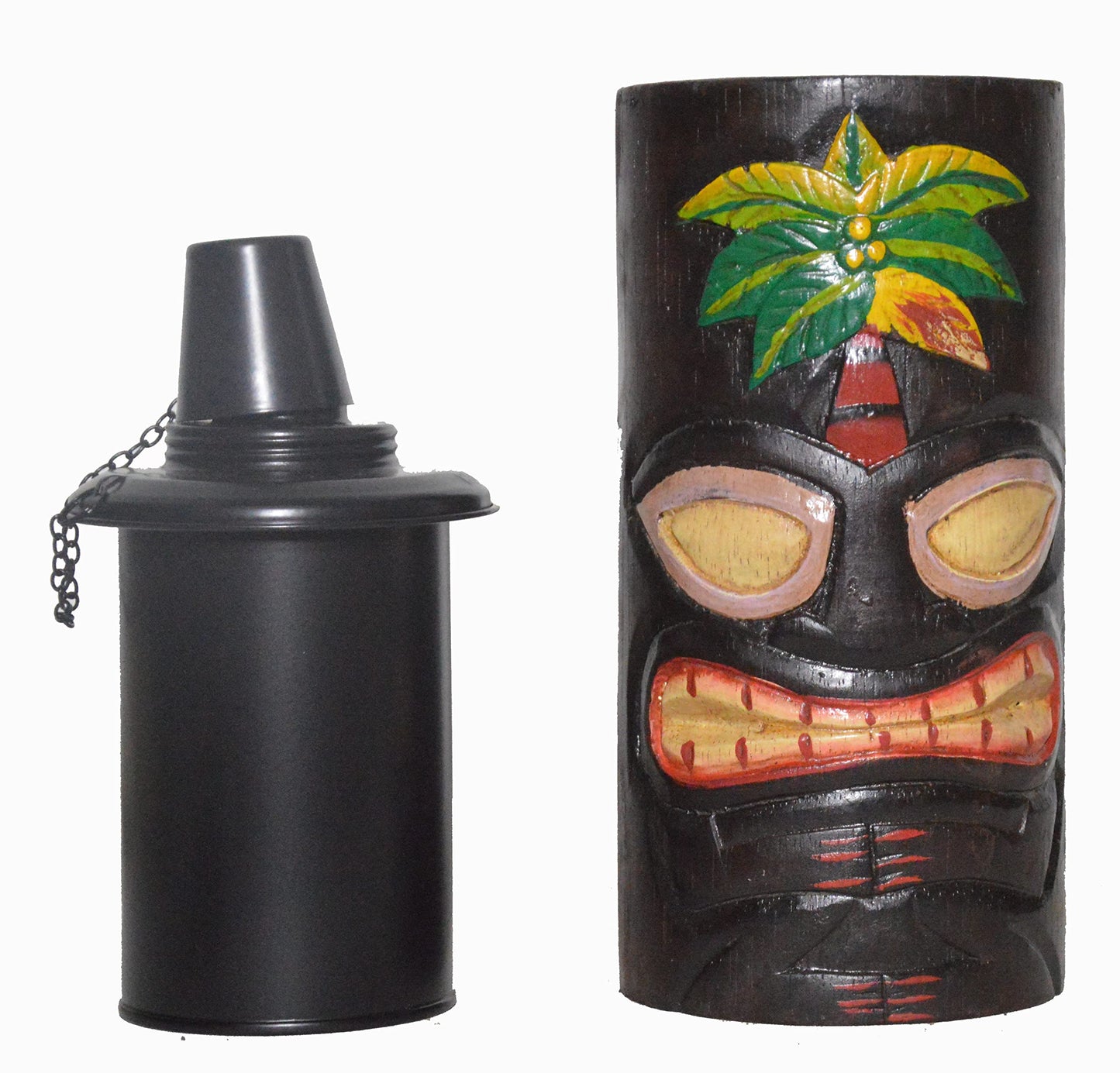 WorldBazzar SET OF 3 TORCHES PALM SUN TURTLE TIKI FACE HANDMADE TOTEM MASK TROPICAL POLYNESIAN HAWAIIAN END OF SUMMER SALE SAVE 50%