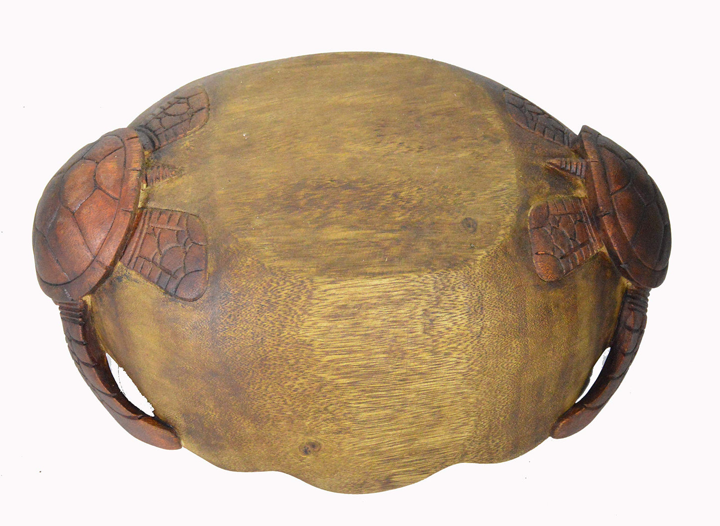 Huge Double Turtle Bowl Hand Carved Mahogany Wood Nautical