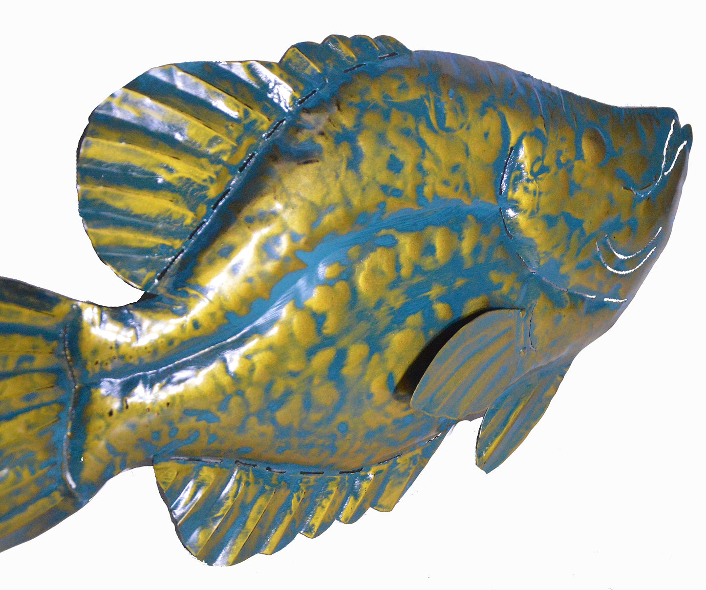 WorldBazzar LG GROUPER SNAPPER SPORT FISH METAL WALL ART TROPHY NAUTICAL COASTAL BOAT TROPICAL DECOR