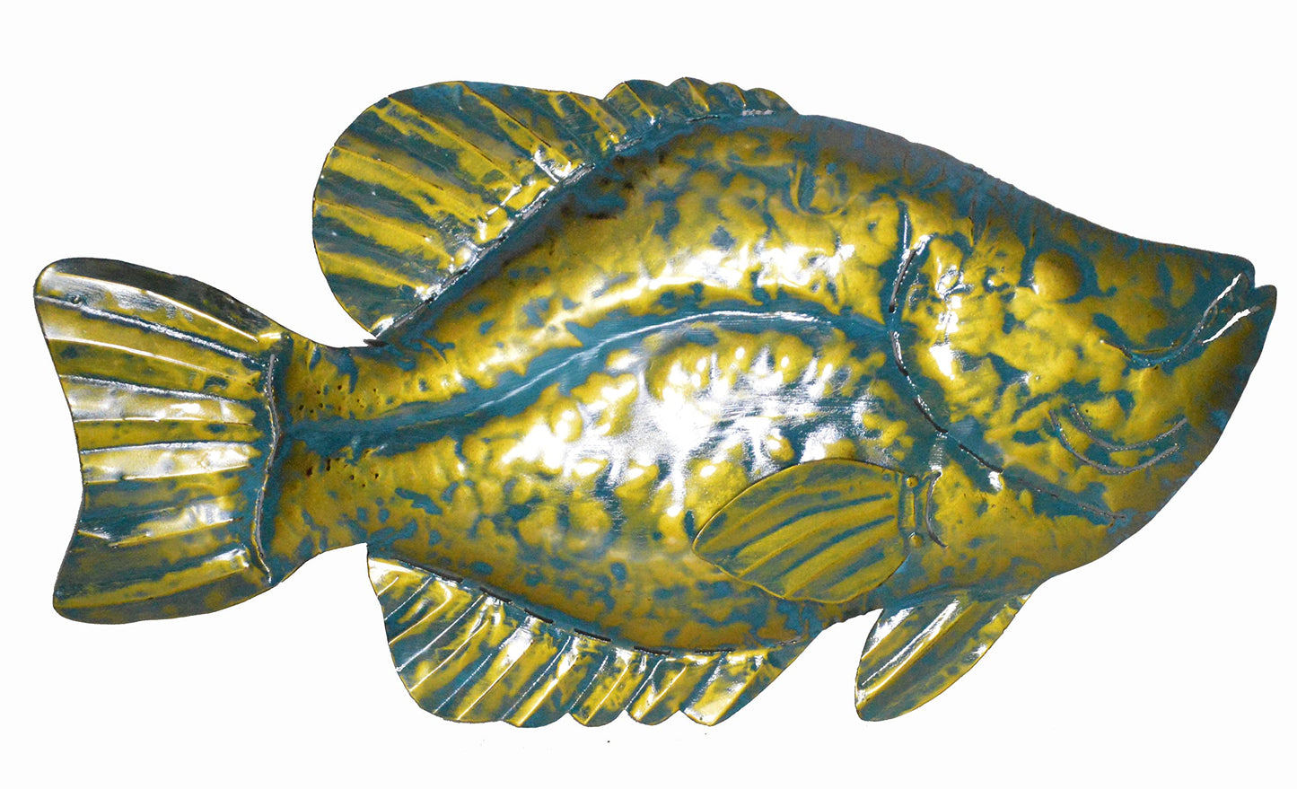 WorldBazzar LG GROUPER SNAPPER SPORT FISH METAL WALL ART TROPHY NAUTICAL COASTAL BOAT TROPICAL DECOR