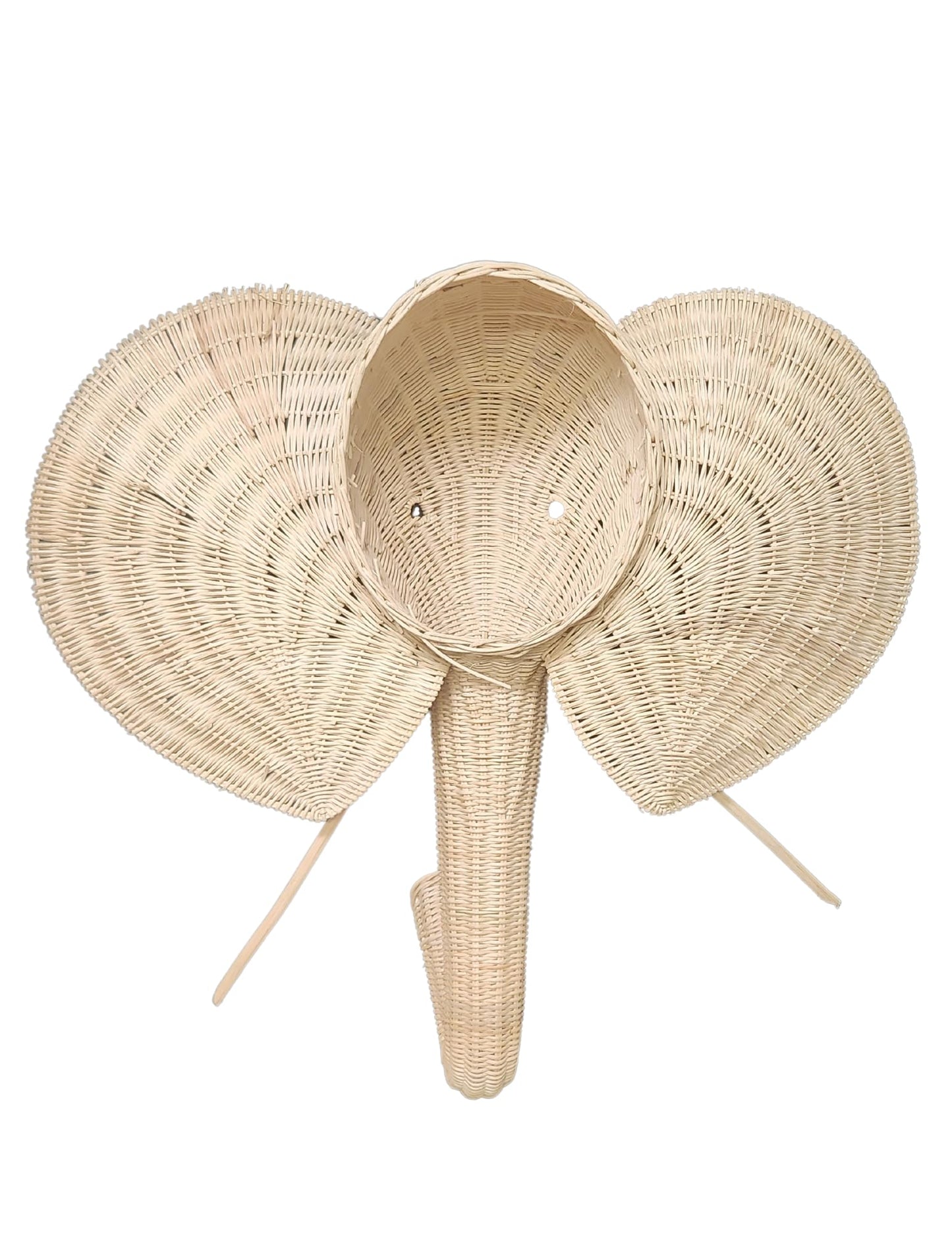 WorldBazzar HUGE Handmade 32" RATTAN ELEPHANT Wicker Head Wall Décor Home Trophy Animal Taxidermy Kids Room Sculpture