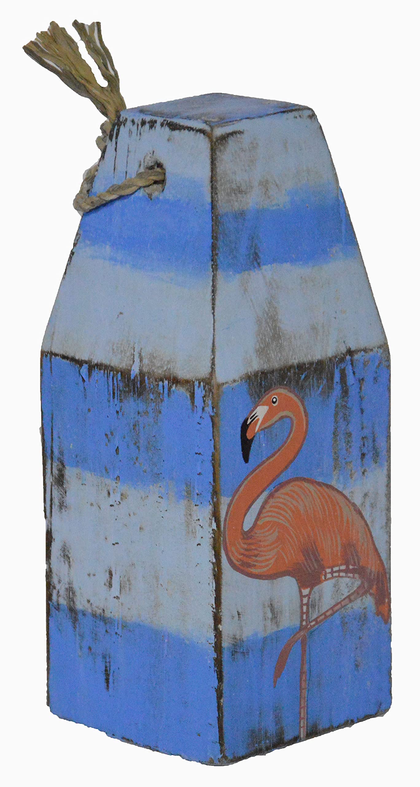 Buoy and Paddle Set Hand Carved Beautiful Wood Pink Flamingo Bird Buoy Sculpture Tropical Home Decor Art Nautical