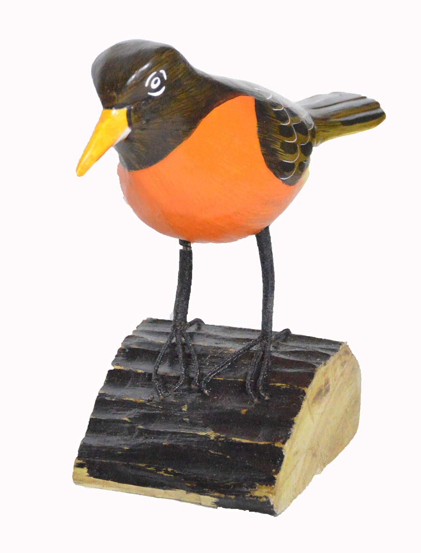 Hand Carved Painted Wood Carving Robin Bird Decoy Vintage Style Wood Replica Life-Like Figurine