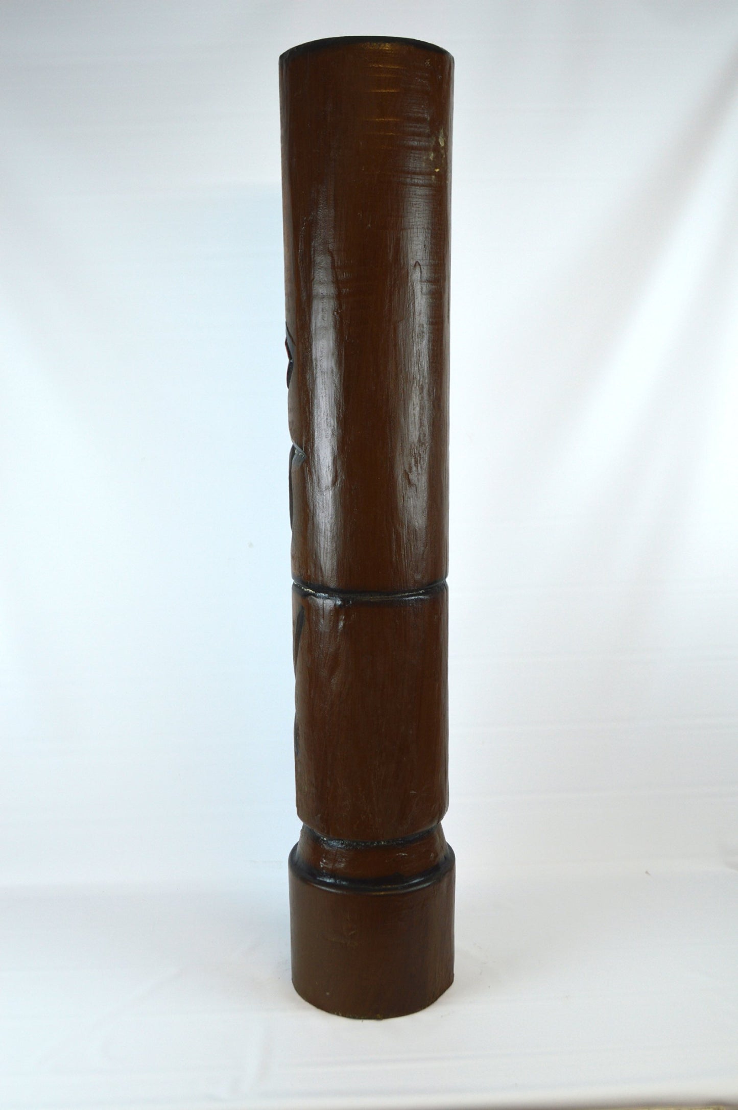 Hand Carved Wood Beautiful 3 FT Hibiscus Plumeria Flower Tiki Totem Pole Statue