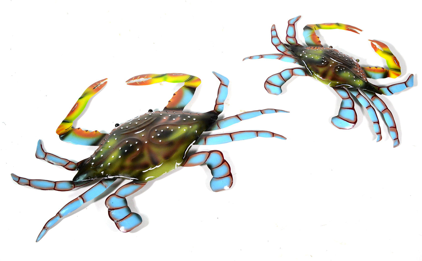 SET OF 2 BEAUTIFUL UNIQUE SEA OCEAN CRAB METAL TROPICAL ISLAND WALL ART