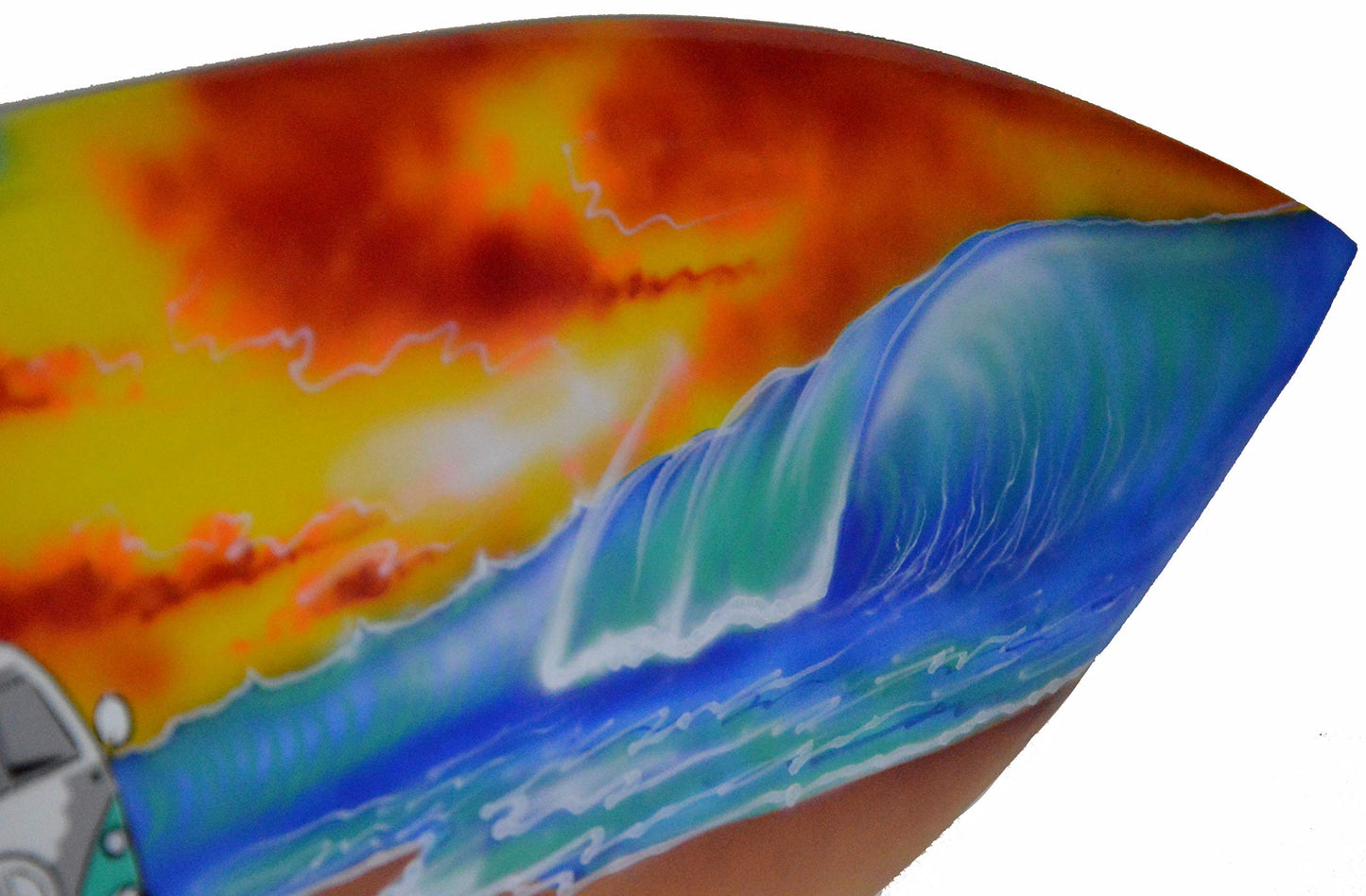 Volkswagen Transporter Kombi Microbus Bus Camper Bulli Hard Wood Handmade AIRBRUSH ART SURFBOARD Palm Tree Beach Ocean Surf 39" Sign Wall Plaque Art