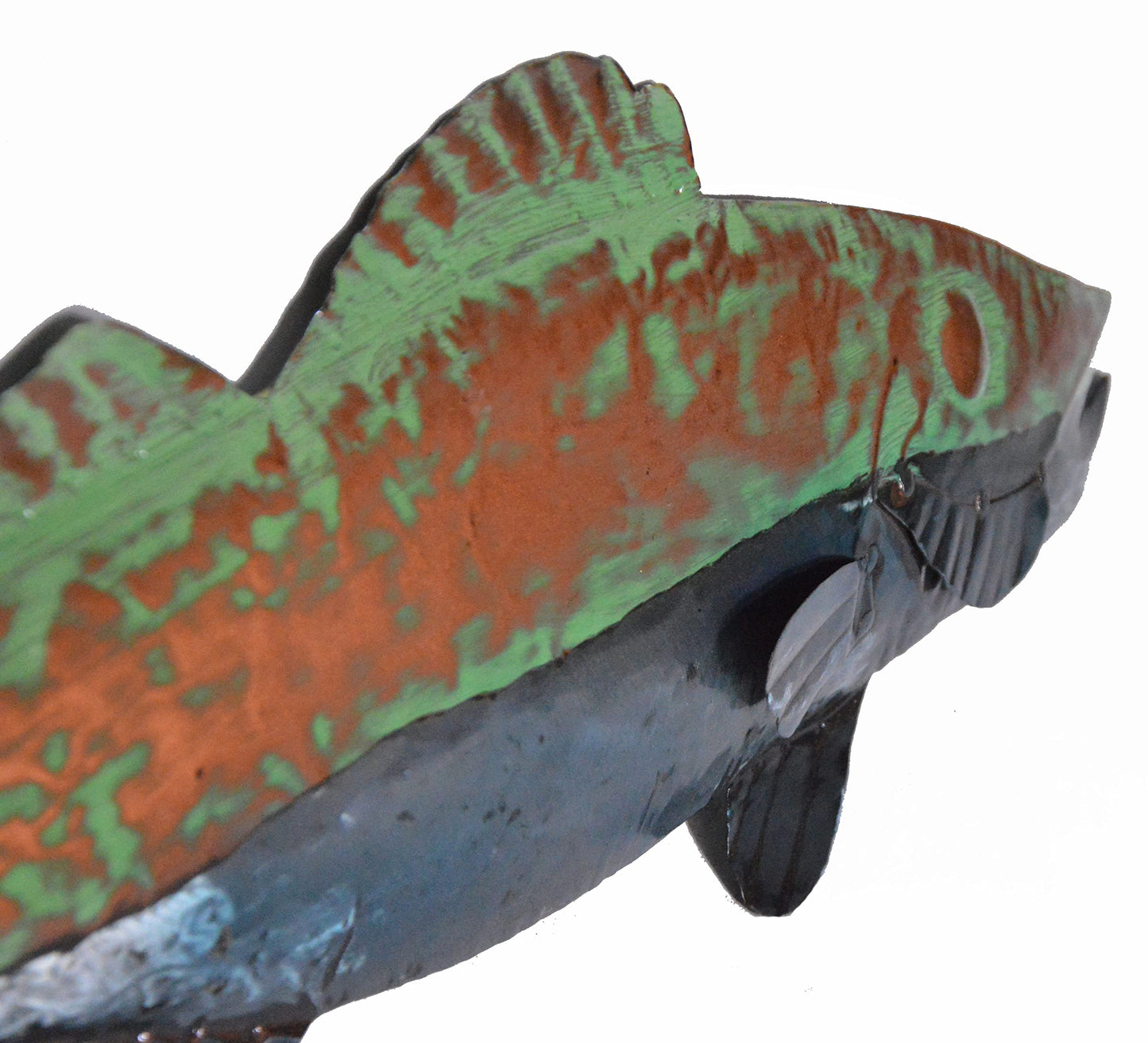 WorldBazzar LG WALLEYE SALMON SPORT FISH METAL WALL ART TROPHY NAUTICAL COASTAL BOAT TROPICAL DECOR