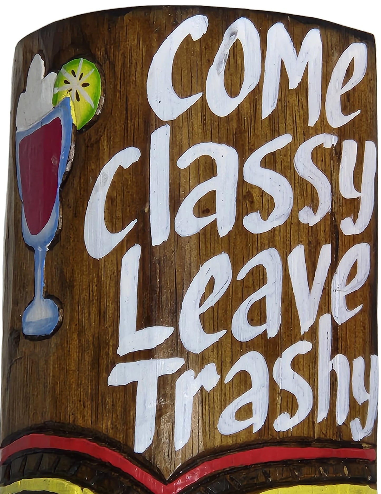 WorldBazzar 20" SET OF 2 HANDMADE TIKI MASK HAWAIIAN POLYNESIAN WALL ART TRIBAL BAR TROPICAL Come Classy Leave Trashy & Relax It's Beach Time Signs