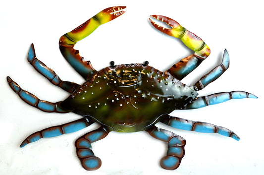 LG BEAUTIFUL UNIQUE SEA OCEAN CRAB METAL TROPICAL ISLAND WALL ART