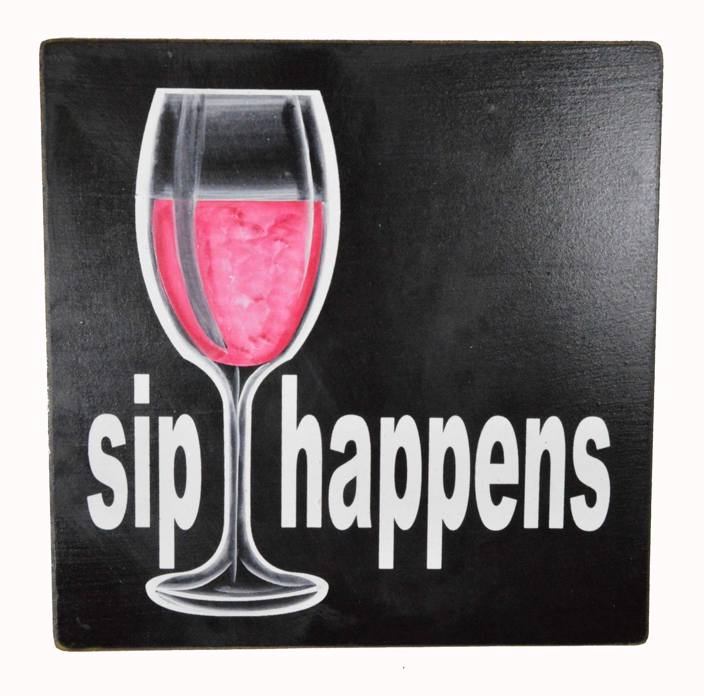 WorldBazzar SIP Happens Winery Special Tiki Bar Sign Beautiful Beach Drinking Sunset Palm Tree Tropical Island Decor Shit Happens