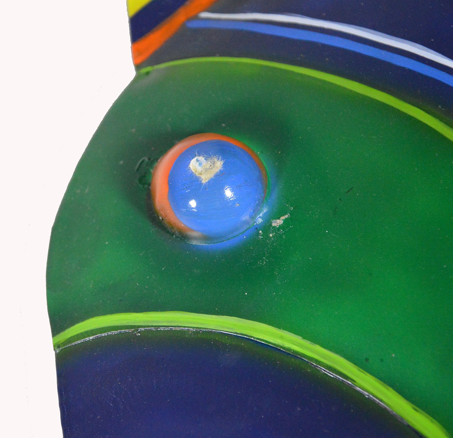 WorldBazzar Blue with Green Stripe Beautiful Unique Fish Metal Hanging Wall Art