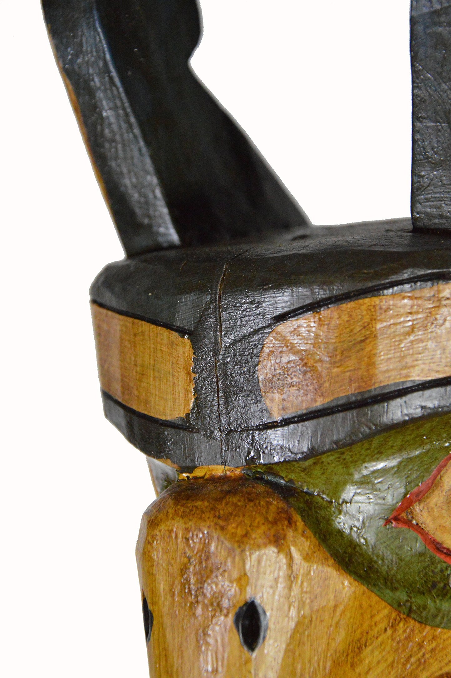 WorldBazzar Cracked Scratch and DENT Tall 3 Foot Tall Northwest Coast Style Wooden Eagle with Fish Totem Pole
