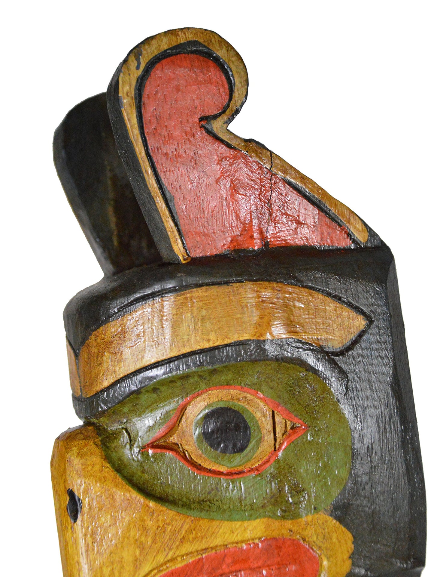 WorldBazzar Cracked Scratch and DENT Tall 3 Foot Tall Northwest Coast Style Wooden Eagle with Fish Totem Pole